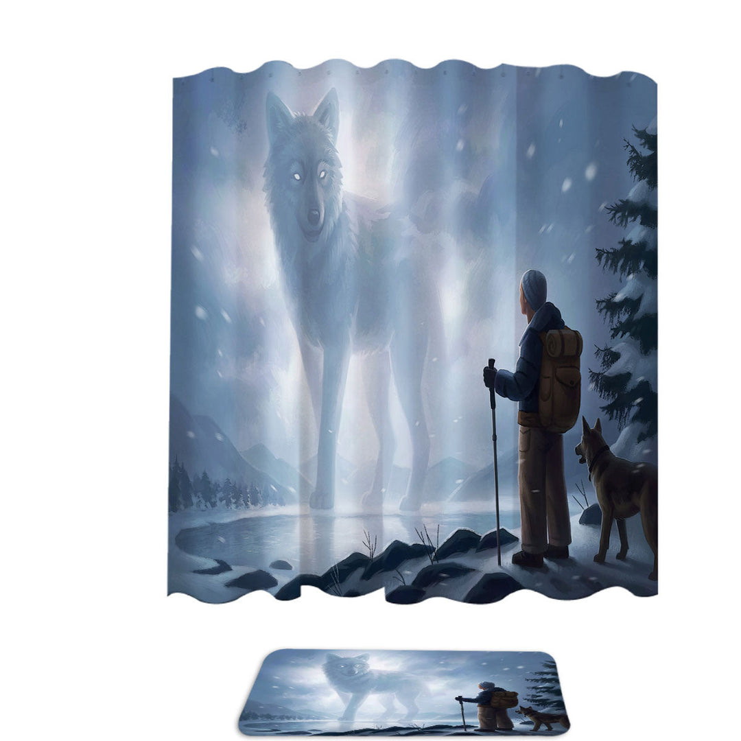 Animal Art Trendy Shower Curtains The Visit Winter Wolf Soul