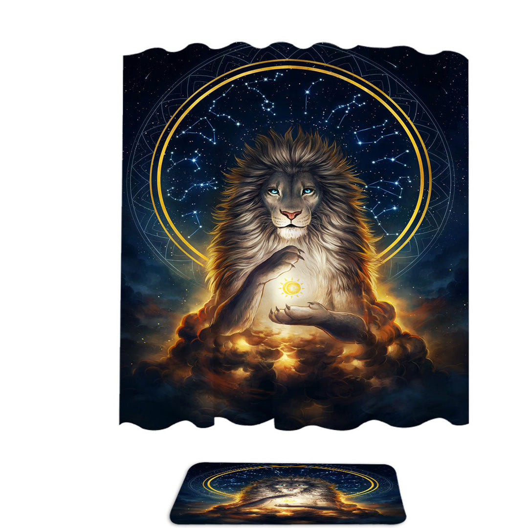 Fantasy Lion Shower Curtains God the Soul Keeper