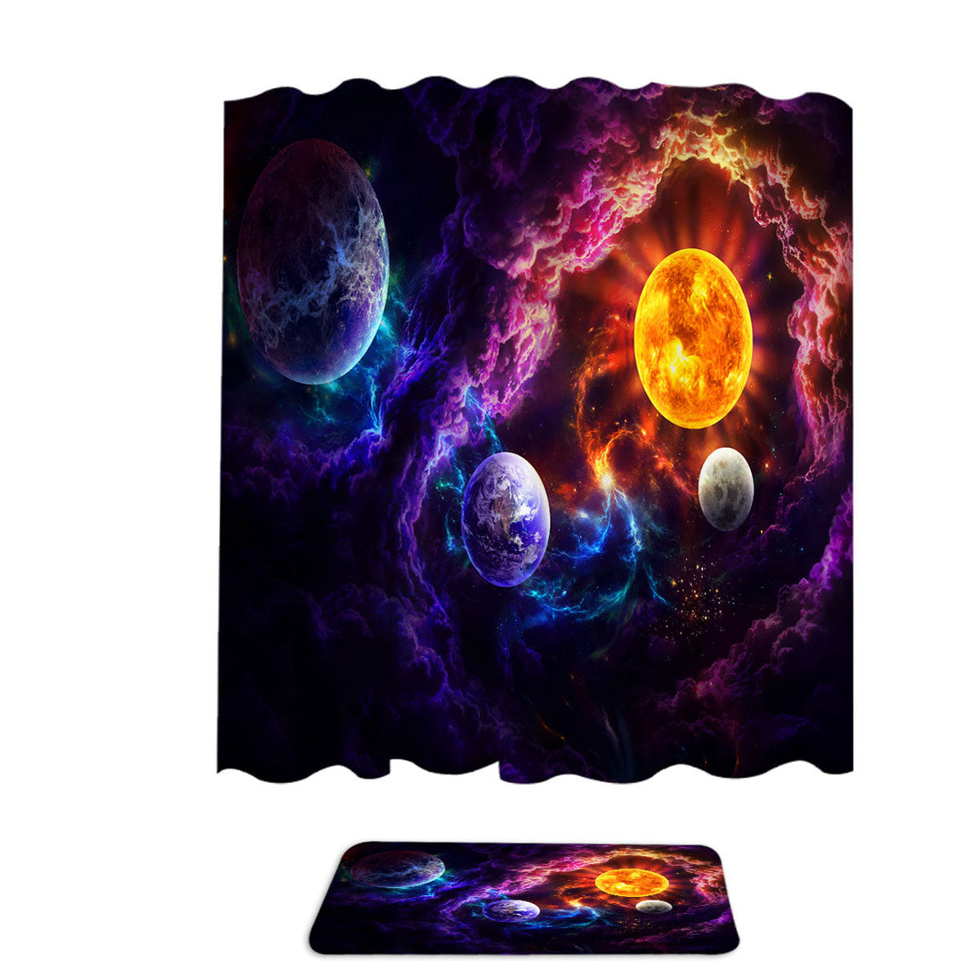 Places to Buy Shower Curtains Sun Earth Space Plan of Salvation