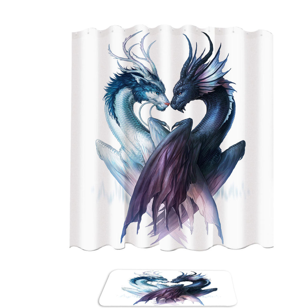 Yin and Yang Dragons Shower Curtains