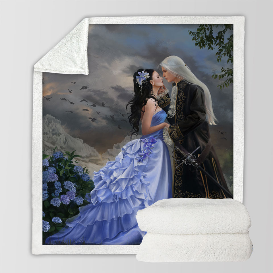 Lovers Fantasy Art Prince and Princess Throw Blanket – Handful of Prints