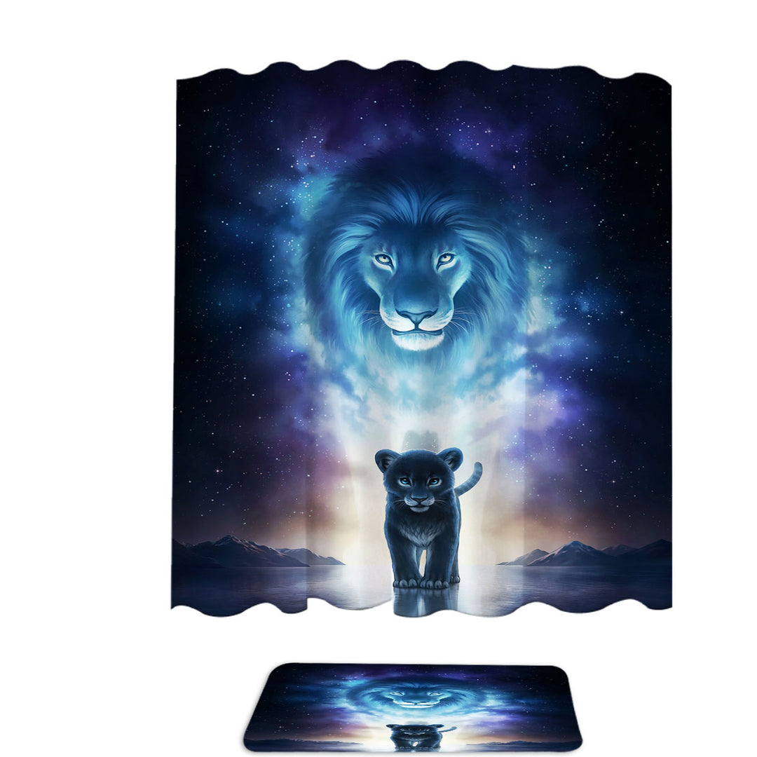 A Kings Path in Space Lion and Cub Shower Curtain
