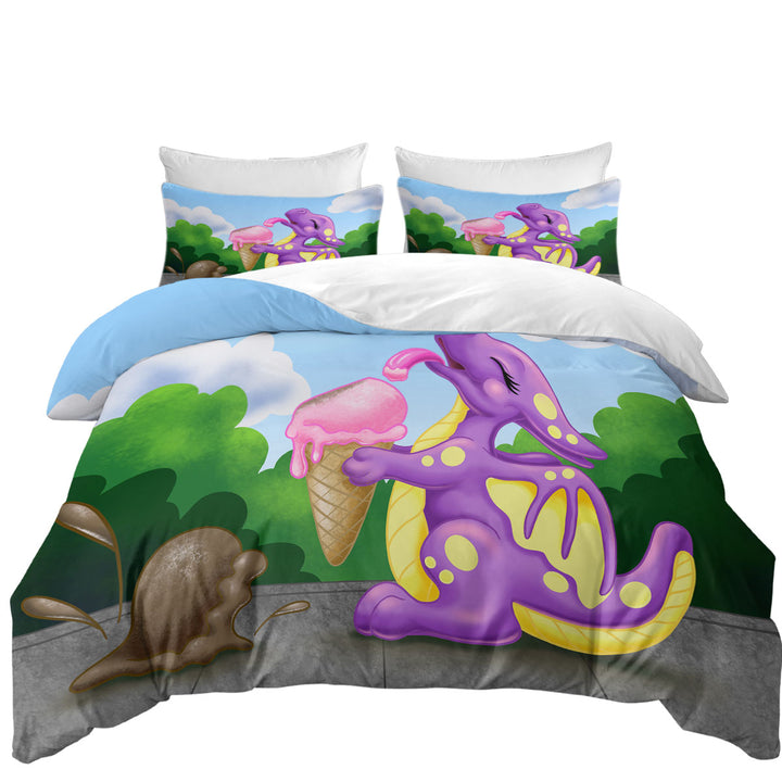 Adorable Baby Dragon Licking Ice cream Good Duvet Covers