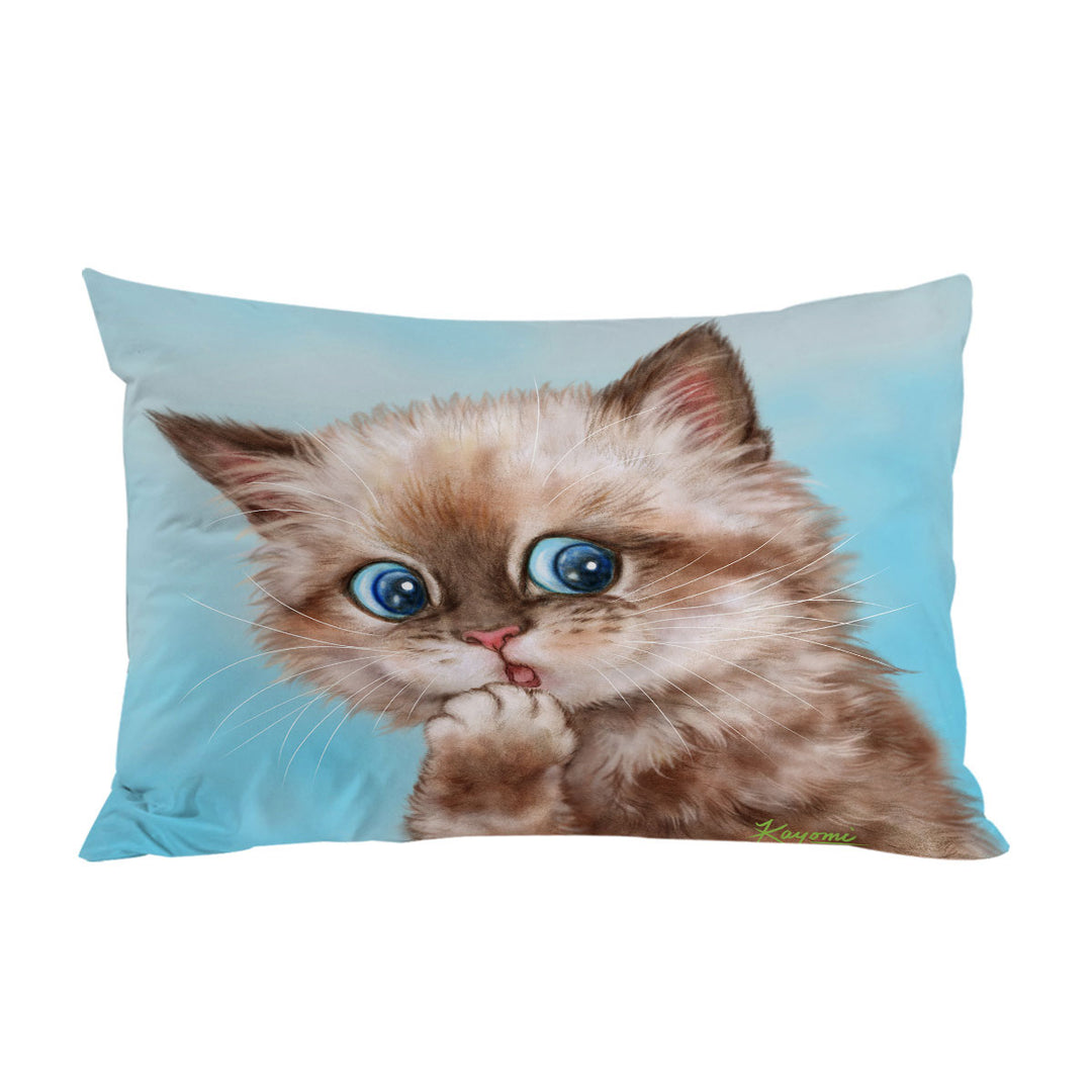 Adorable Brown Tabby Kitten for Kids Pillow Cases