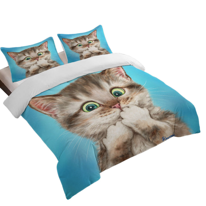 Adorable Cat Sweet Regretful Kitten Coverlets