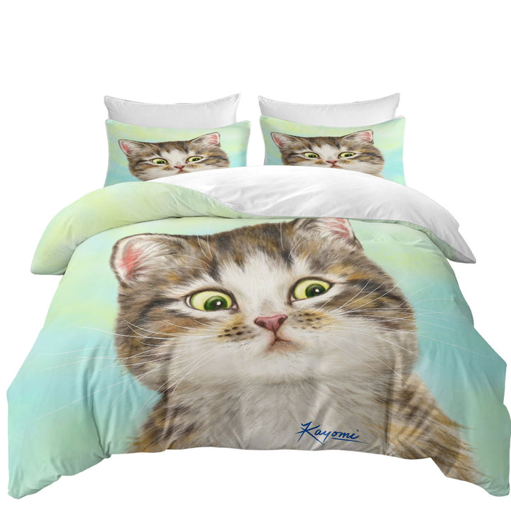 Adorable Cat for Kids the Suspicious Kitten Best Duvet Covers