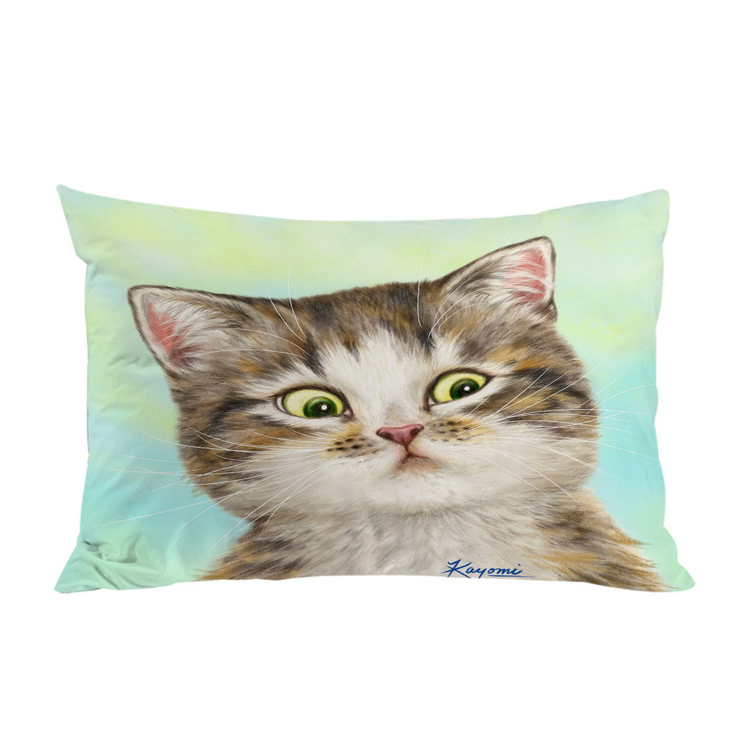 Adorable Cat for Kids the Suspicious Kitten Pillowcase