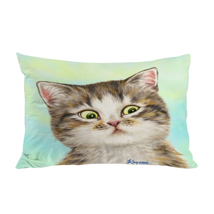 Adorable Cat for Kids the Suspicious Kitten Pillowcase