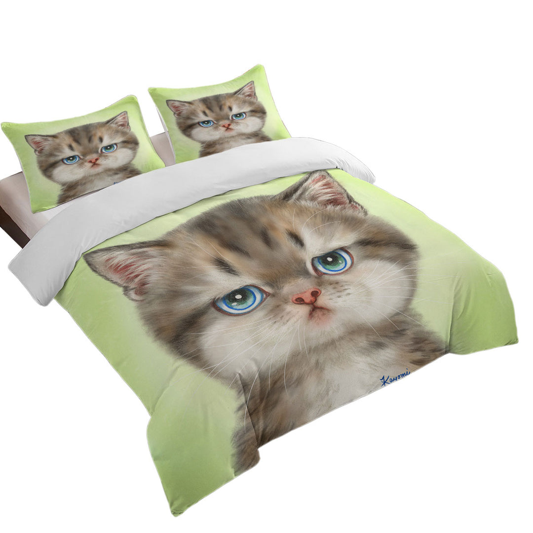 Adorable Cats Displeased Puffy Kitten Duvet Covers King