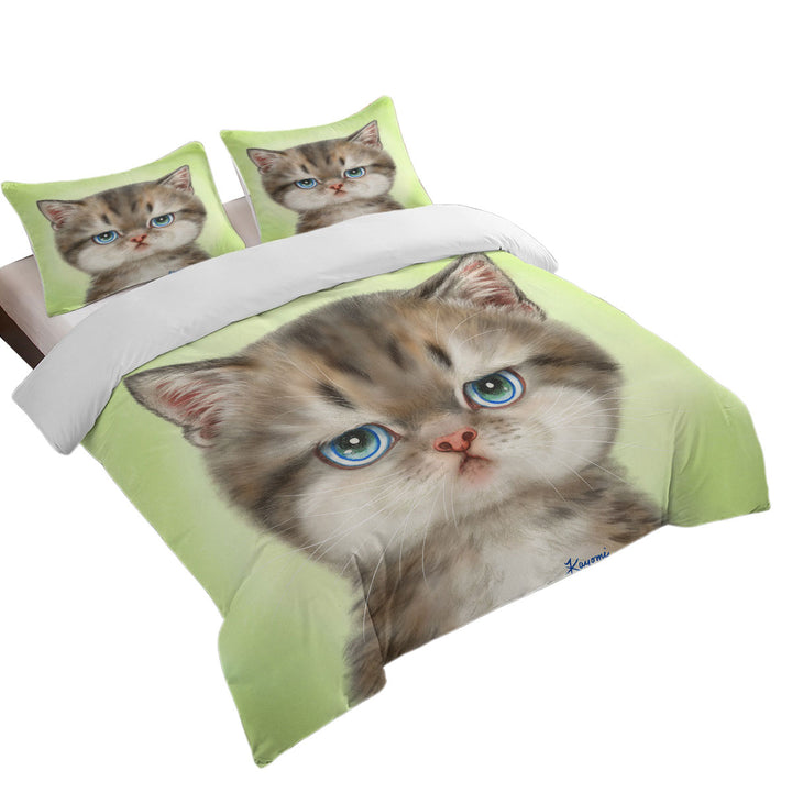 Adorable Cats Displeased Puffy Kitten Duvet Covers King