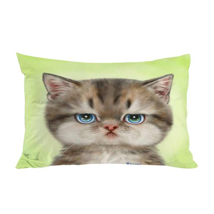 Adorable Cats Displeased Puffy Kitten Pillow Cases