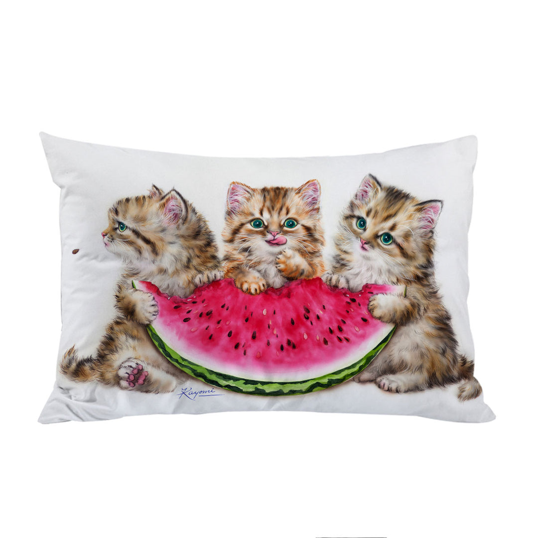 Adorable Funny Kittens Watermelon Summer Treat Pillowcases