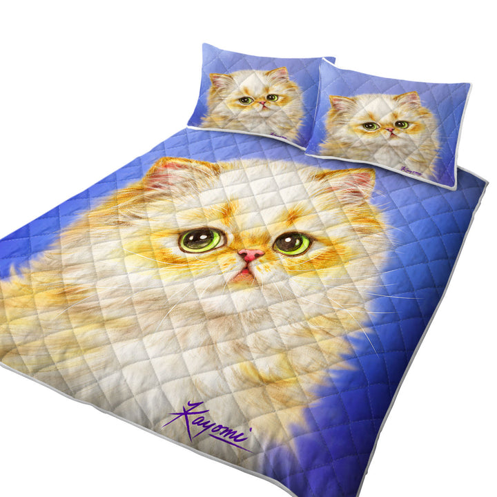 Adorable Ginger Kitten over Purple Quilts for sale