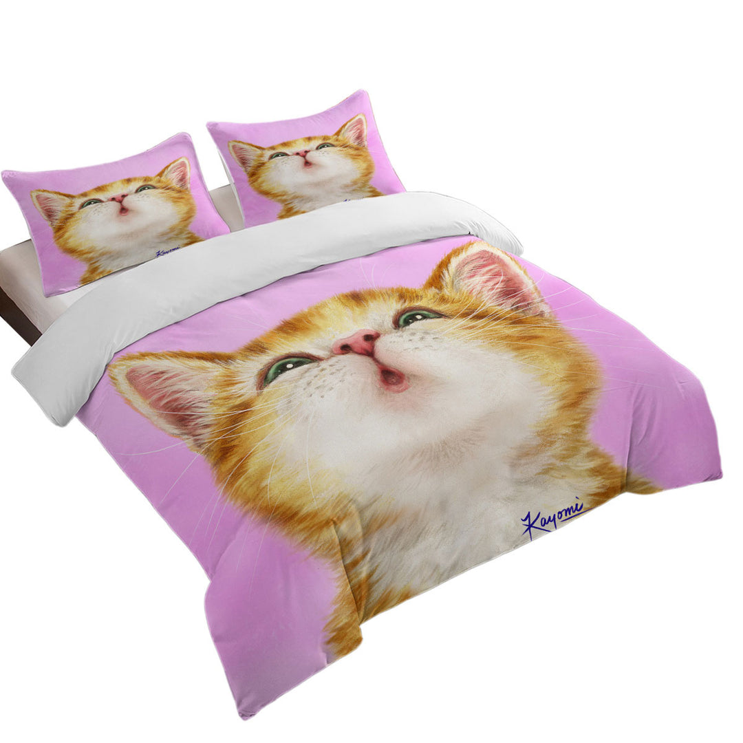 Adorable Ginger Kitty Cat California King Duvet Cover