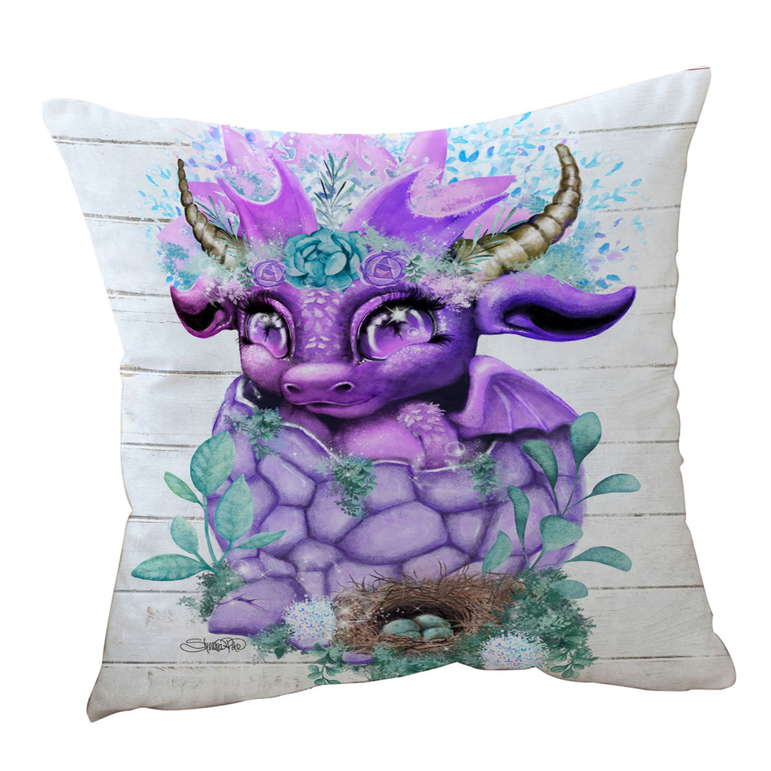 Adorable Kids Cushions Fantasy Art Spring Lil Dragon