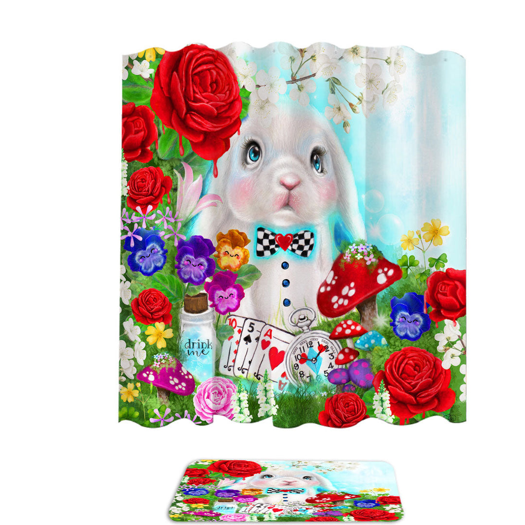 Adorable Kids Painting the White Rabbit Shower Curtain