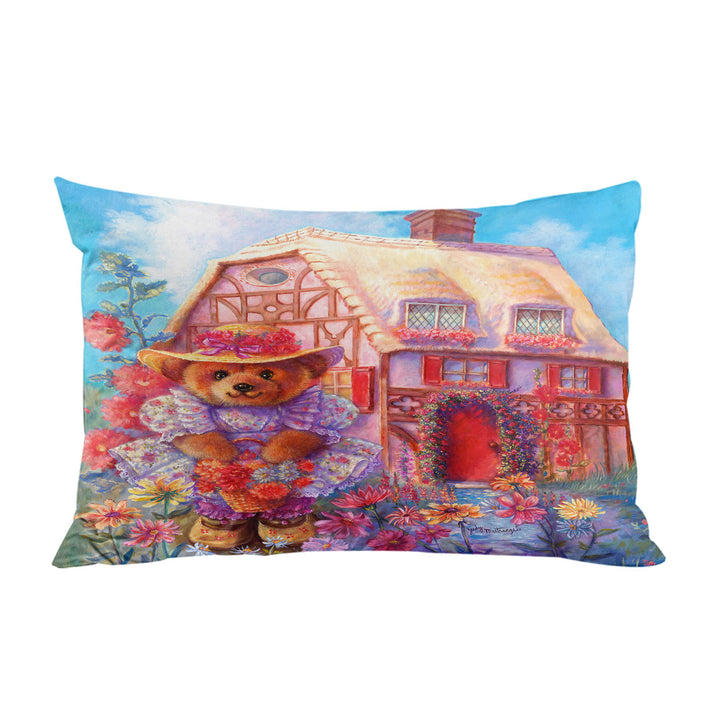 Adorable Kids Vintage Art Painting the Little Bear House Pillow Cases