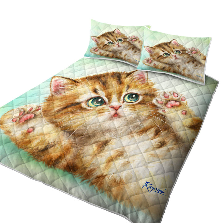 Adorable Kittens Art Relaxing Kitty Cat Quilts for sale