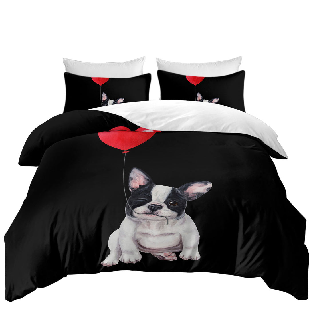Adorable Loving French Bulldog Puppy Duvet Cover
