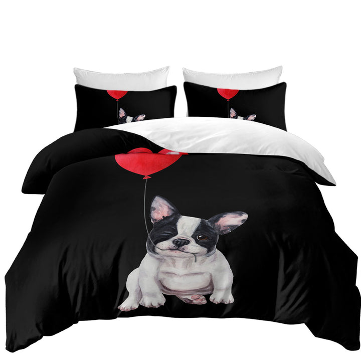 Adorable Loving French Bulldog Puppy Duvet Cover