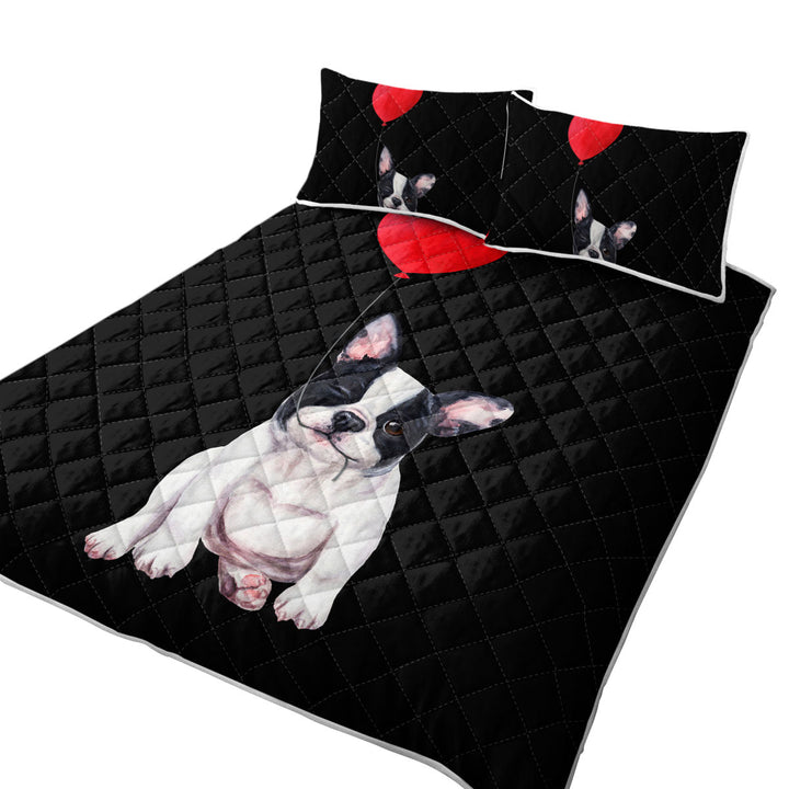 Adorable Loving French Bulldog Puppy King Quilt