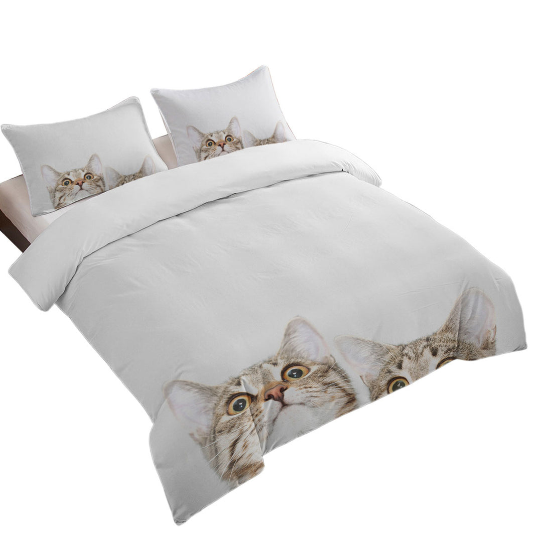 Adorable Peeking Cats Duvet Covers