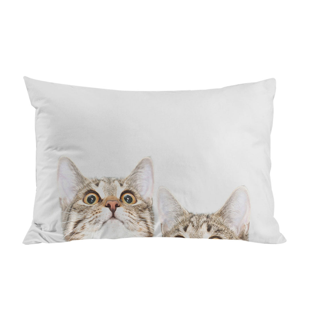 Adorable Peeking Cats King Pillow Cases