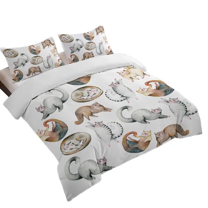 Adorable Poses Cute Cats Duvet Cover