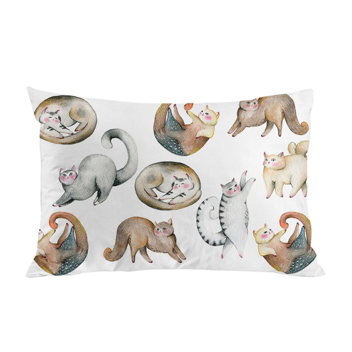 Adorable Poses Cute Cats Pillowcase
