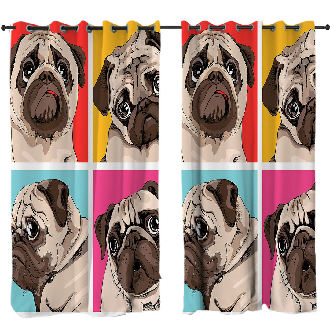 Adorable Pug Drapes and Curtains