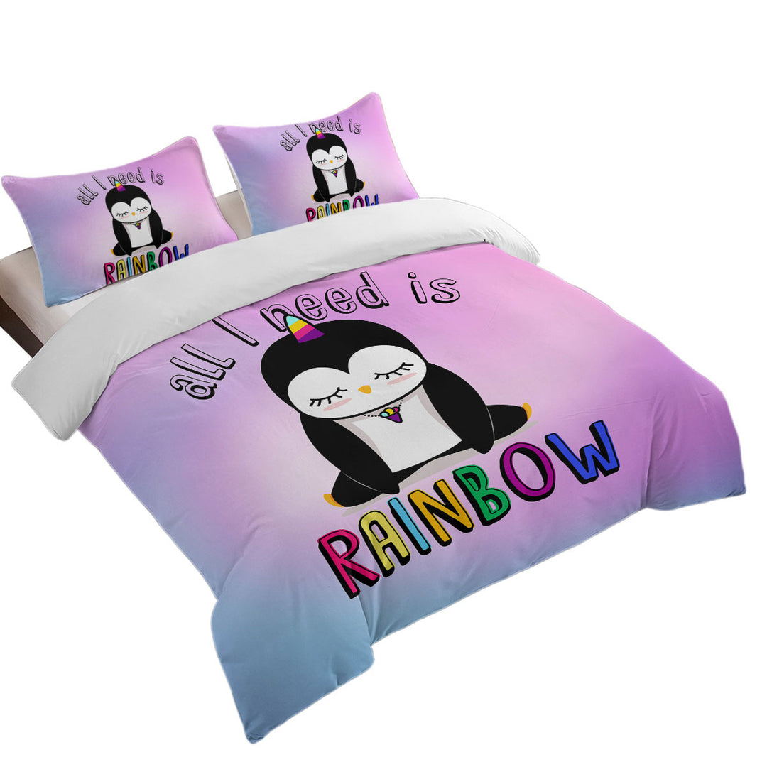 Adorable Sad Unicorn Penguin Coverlet
