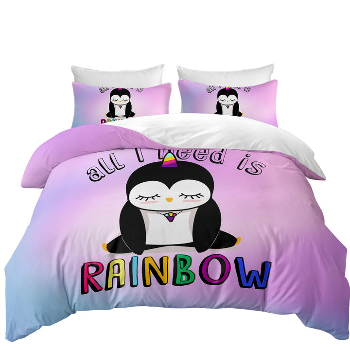 Adorable Sad Unicorn Penguin Coverlets