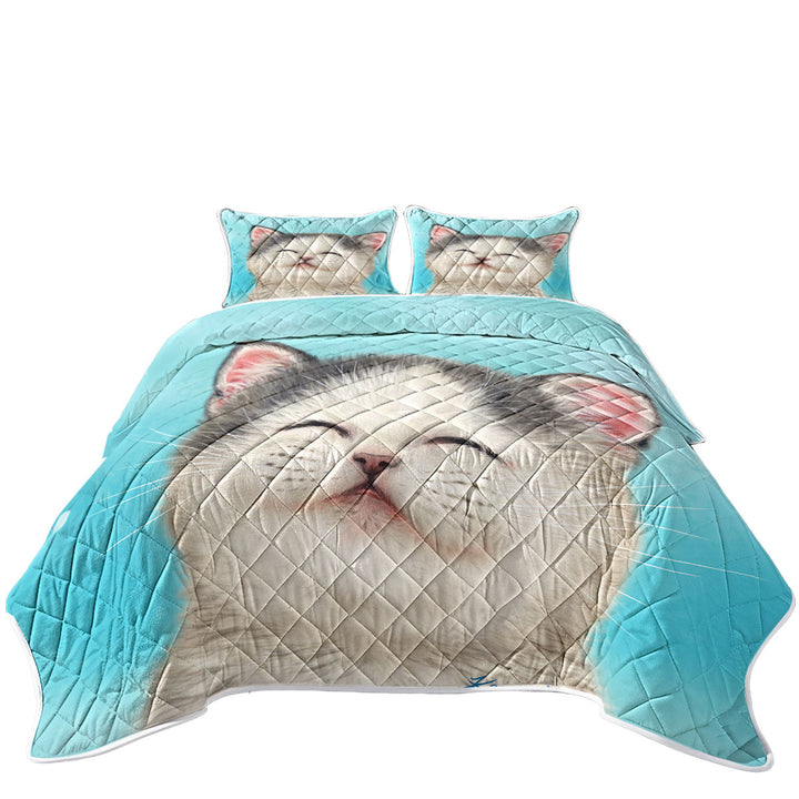 Adorable Smiling Kitten for Kids Quilts