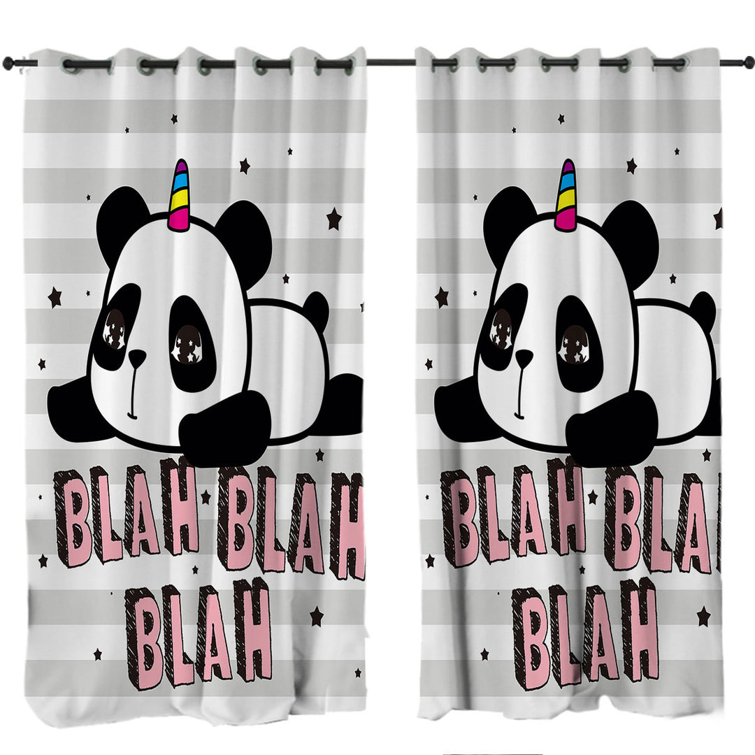 Adorable Unicorn Panda Drapes for Living Room