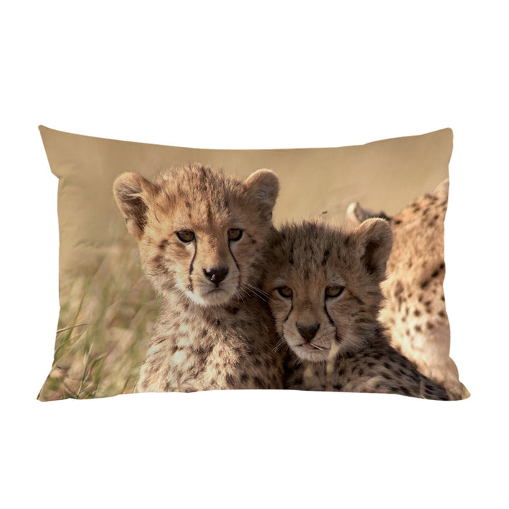 Adorable Wild Cheetah Cubs Pillow Cases