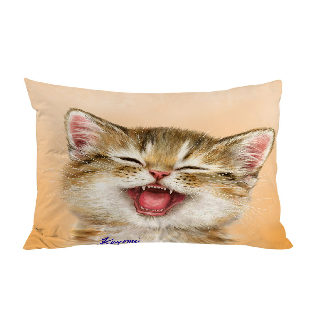 Adorable for Children Laughing Kitten Pillow Cases