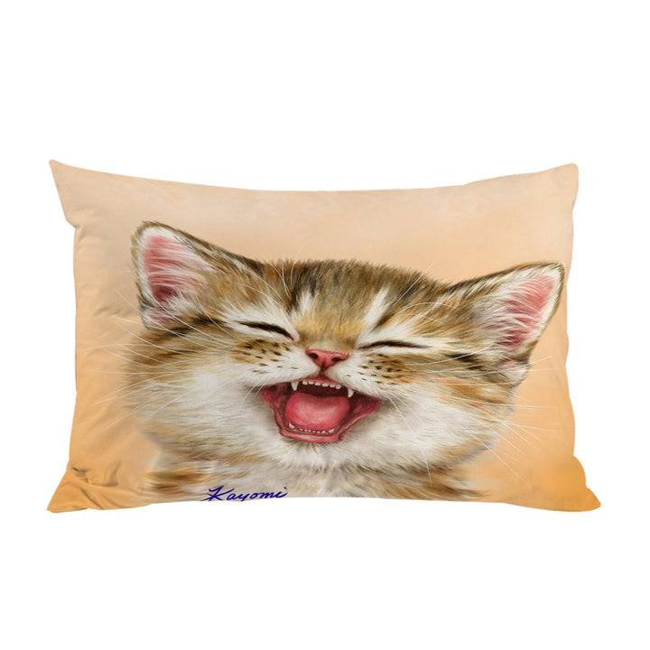Adorable for Children Laughing Kitten Pillow Cases