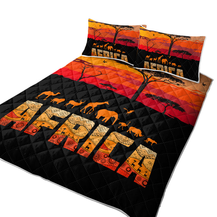 Africa Horizon and Animals Coverlet