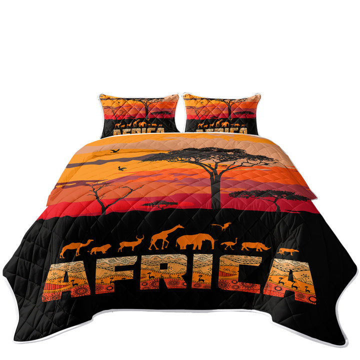 Africa Horizon and Animals Coverlets