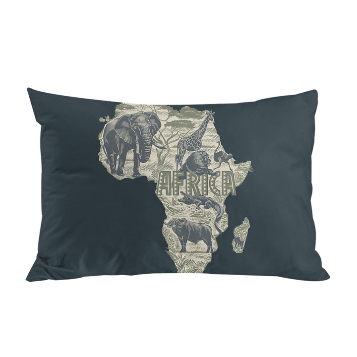 Africa Map and Animals Pillow Cases