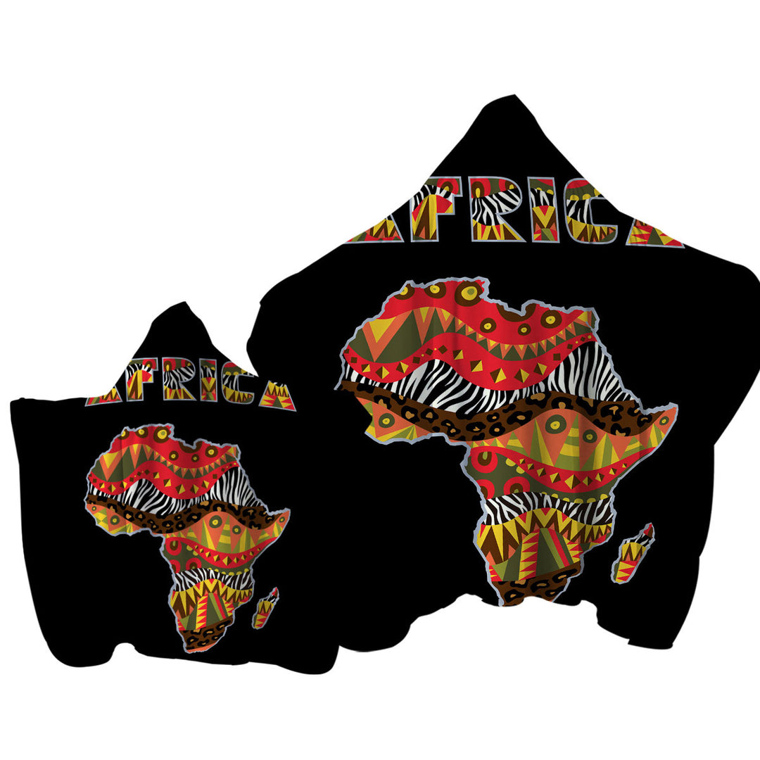 Africa Patterns The African Continent Hooded Beach Towel