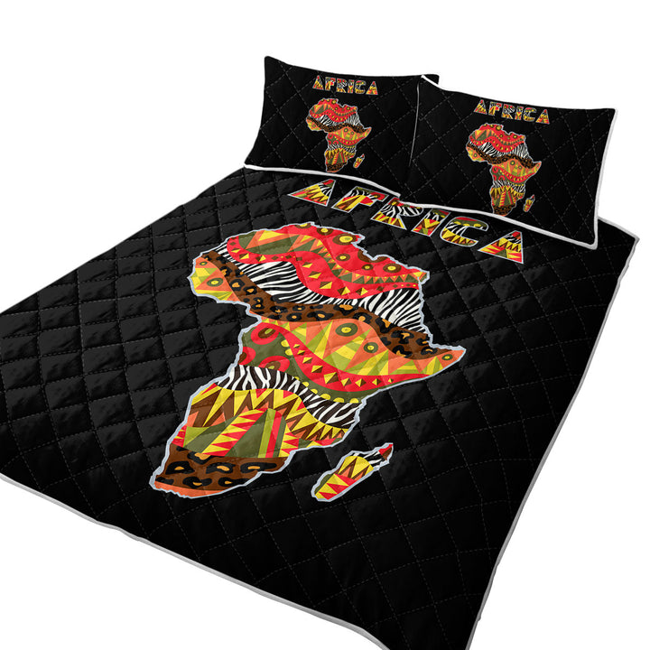 Africa Patterns The African Continent King Size Quilt Sets