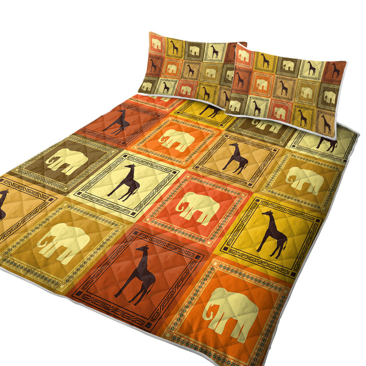 African Elements Elephants and Giraffes Quilt Stores Near Me