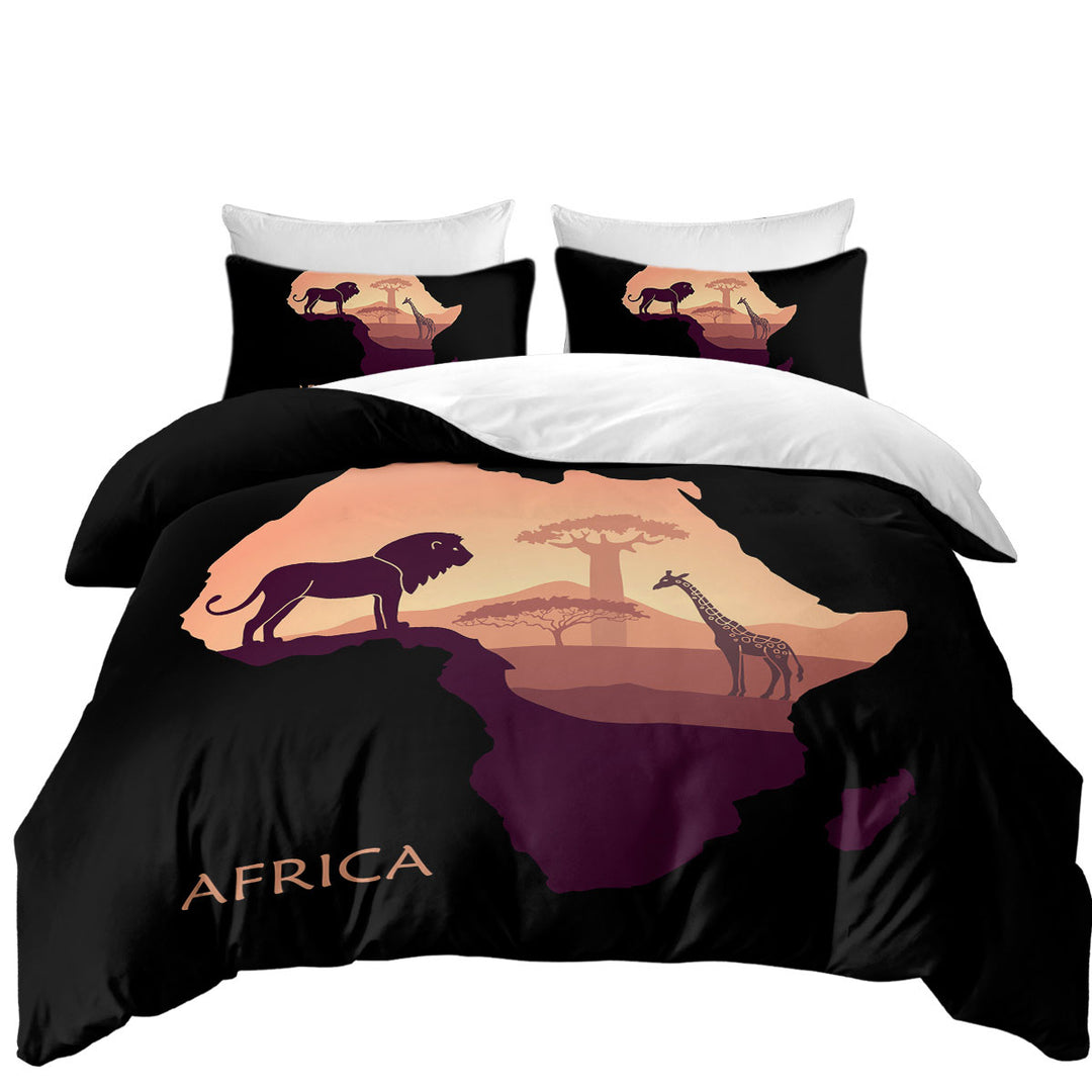 African Lion and Giraffe Donna Covers