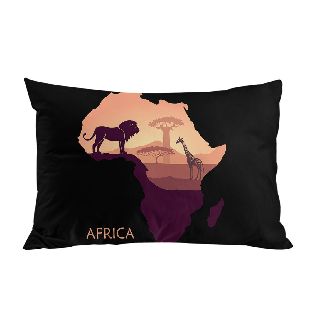 African Lion and Giraffe King Pillow Cases