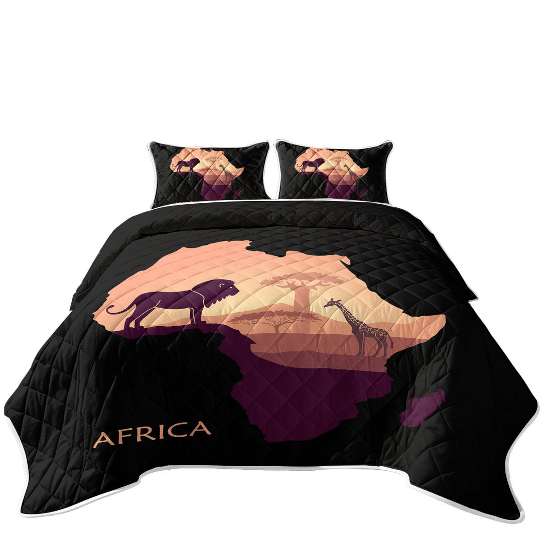 African Lion and Giraffe Quilts