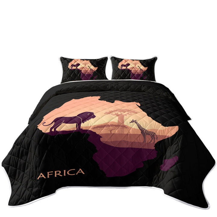 African Lion and Giraffe Quilts