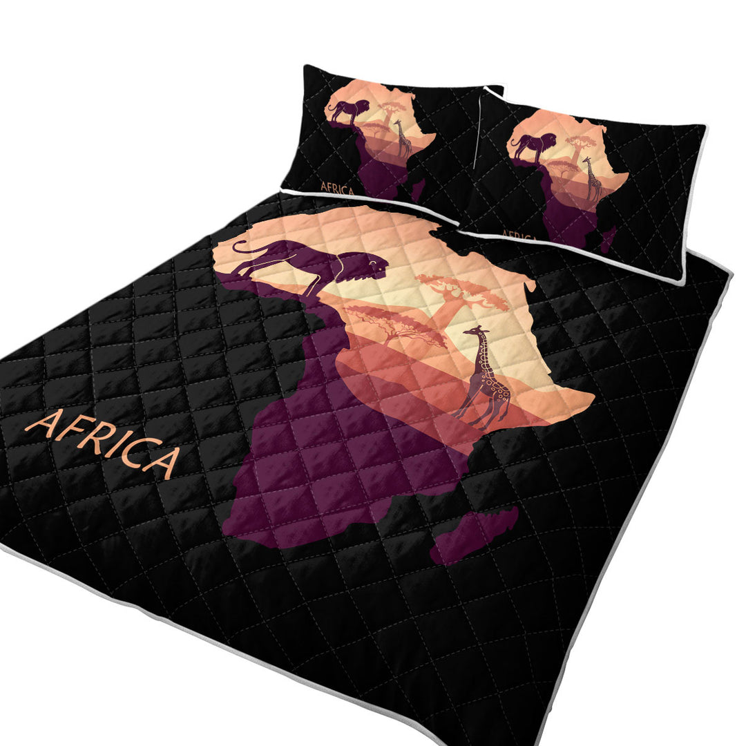 African Lion and Giraffe Summer Quilt