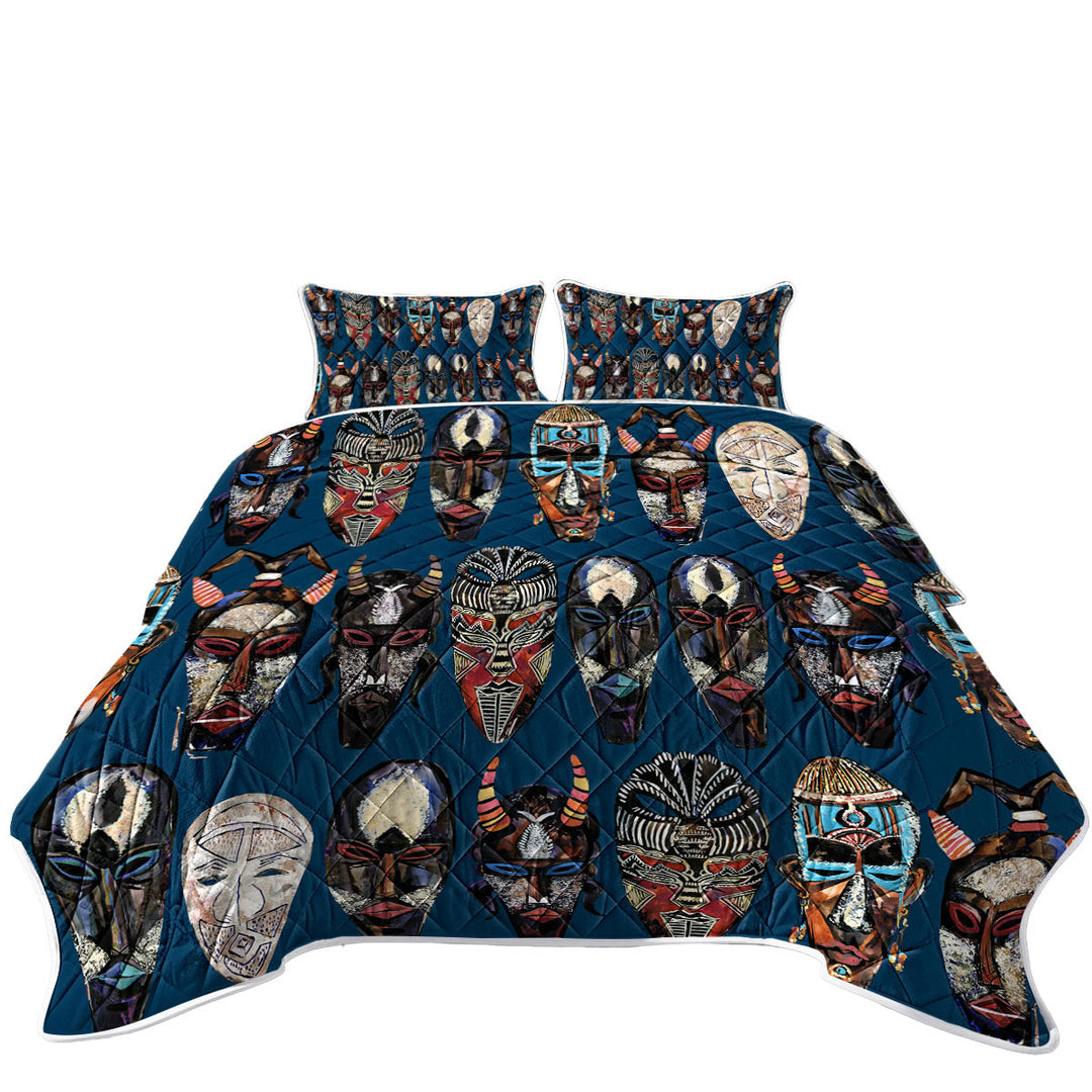 African Masks Twin Quilt