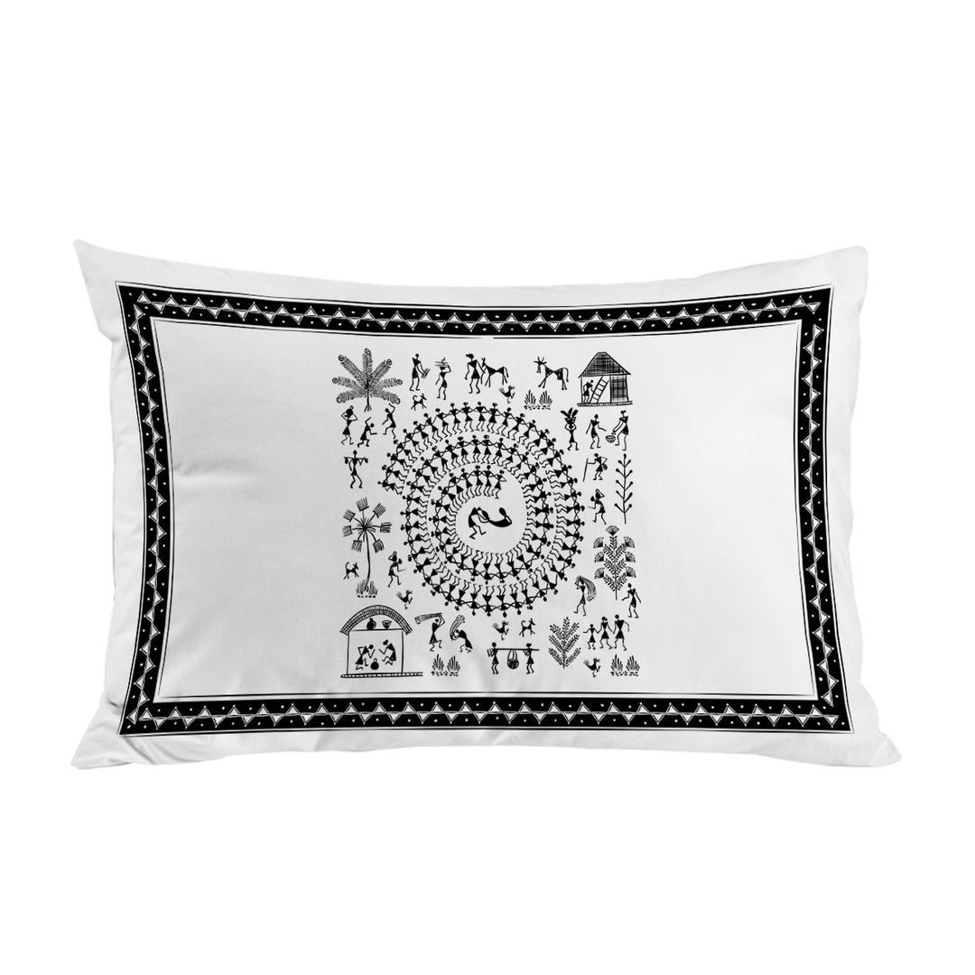 African Tribe Story White and Black King Pillow Cases